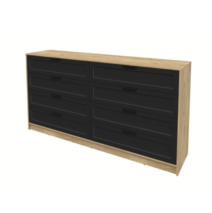 Kомод Тренд КТ-К197 (Дуб золотой ЛДСП/ Черный ЛМДФ) Ш1965 В1020 Г451